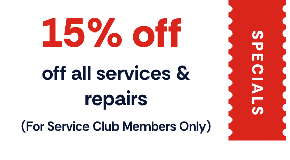15% off on all services for service club members